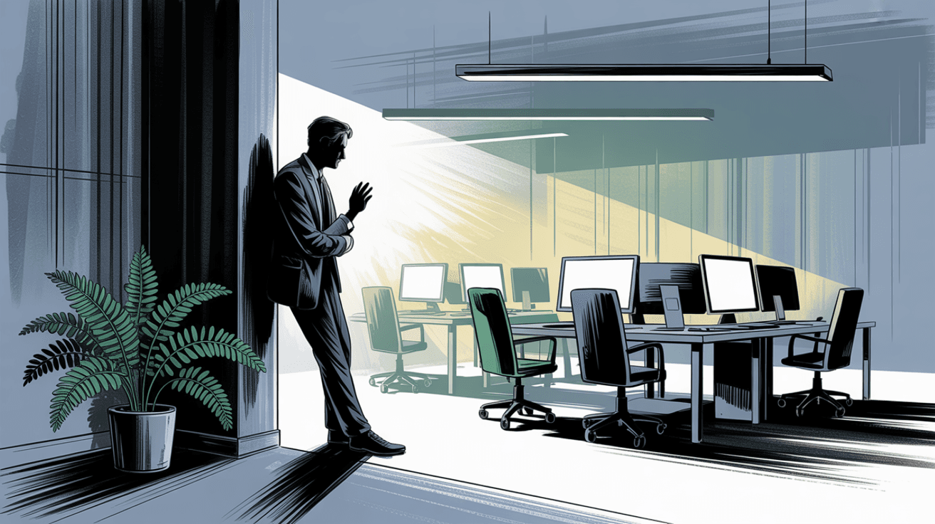 Illustration showing the problematic stealth BCC scenario where a boss is secretly copied on workplace communication